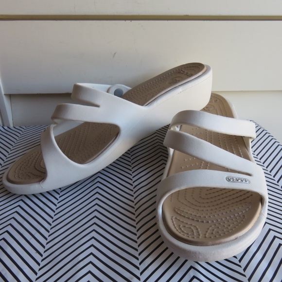 CROCS Shoes - Crocs Patricia Wedge Sandals White 11W
